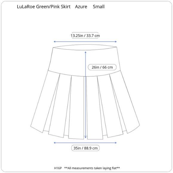 LuLaRoe Azure Women's Green / Pink Geometric Knee-Length Skirt, Size: Small, New - Picture 9 of 9